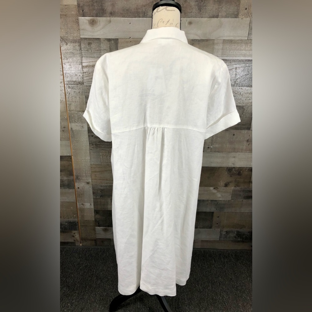 J. Jill White Linen Shirt Dress - Picture 3 of 5